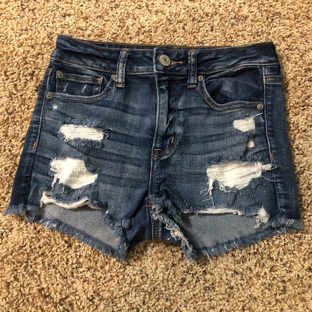 American Eagle Hi-Rise Shortie Jean Shorts